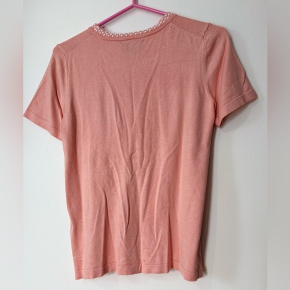 🎉4/30$🎉 Karl Lagerfeld Light Orange Short Sleeve Top – Women's Size Small 🧡 - Picture 4 of 4